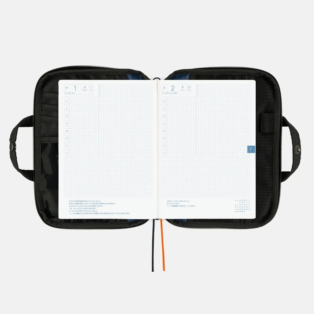 【預購】HOBO日手帳外皮 A5大本 POTR Stroll 黑色 拉鍊包 PORTER書皮 書衣 Hobonichi-細節圖9