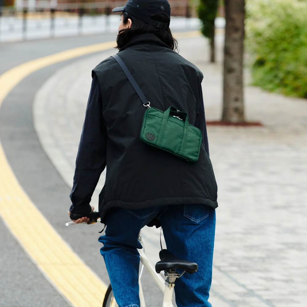 【現貨】HOBO日手帳外皮 A5大本 POTR Stroll (Dark Green) 拉鍊包 PORTER書皮-細節圖5