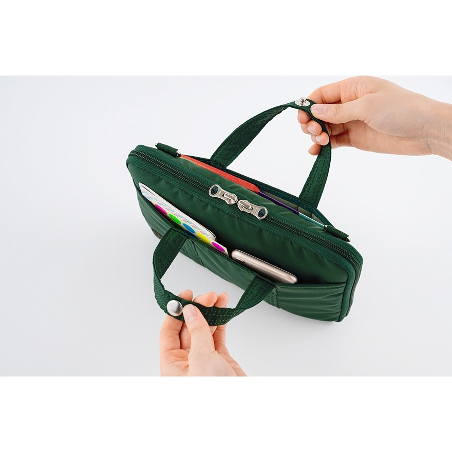 【現貨】HOBO日手帳外皮 A5大本 POTR Stroll (Dark Green) 拉鍊包 PORTER書皮-細節圖7