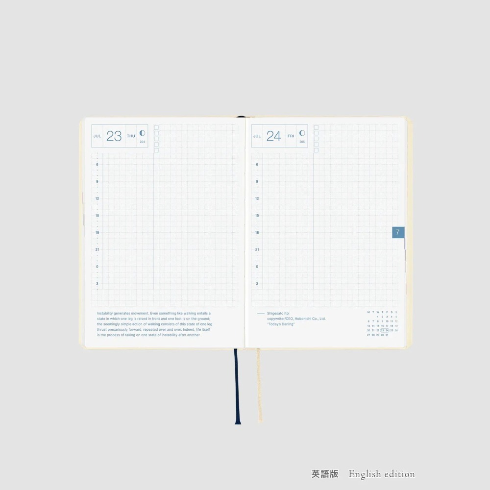 【預購】HOBO日2026年HON手帳書 A6文庫本 Slash 象牙白 (日文/英文版 週一起始)-細節圖10