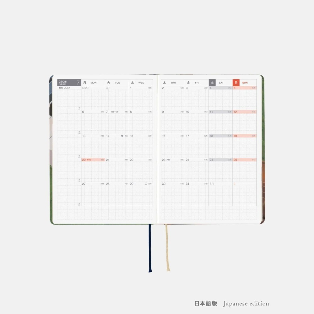 【預購】HOBO日2026年HON手帳書 A6文庫本 久保田寛子 等待和音 日文/英文版-細節圖5