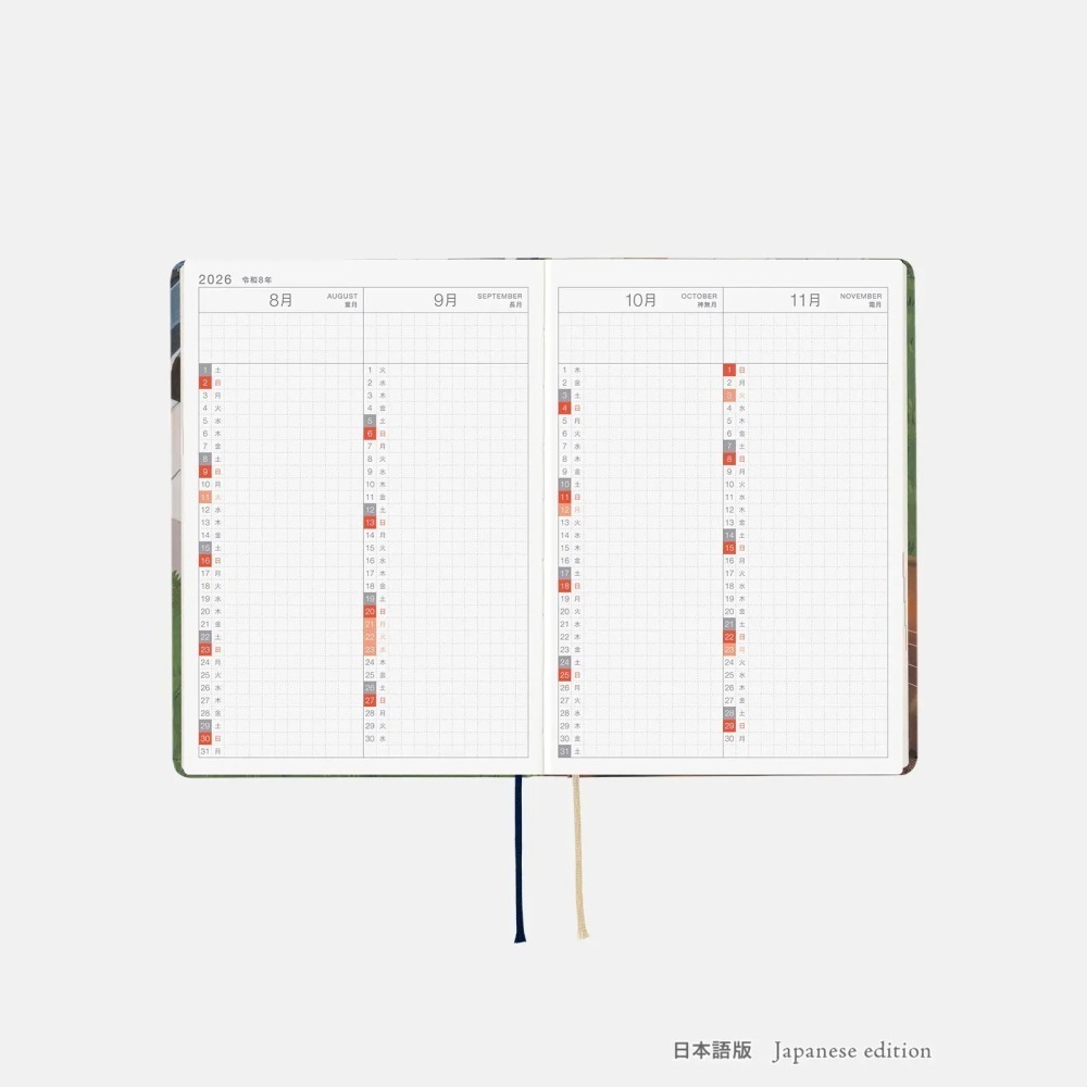 【預購】HOBO日2026年HON手帳書 A6文庫本 久保田寛子 等待和音 日文/英文版-細節圖7