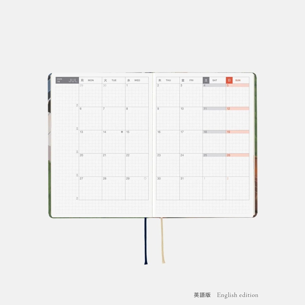 【預購】HOBO日2026年HON手帳書 A6文庫本 久保田寛子 等待和音 日文/英文版-細節圖8