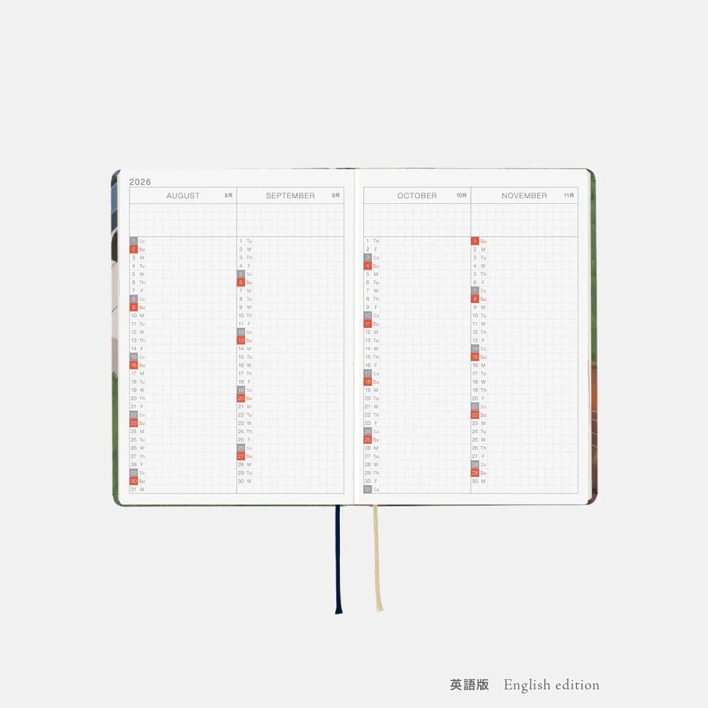 【預購】HOBO日2026年HON手帳書 A6文庫本 久保田寛子 等待和音 日文/英文版-細節圖10