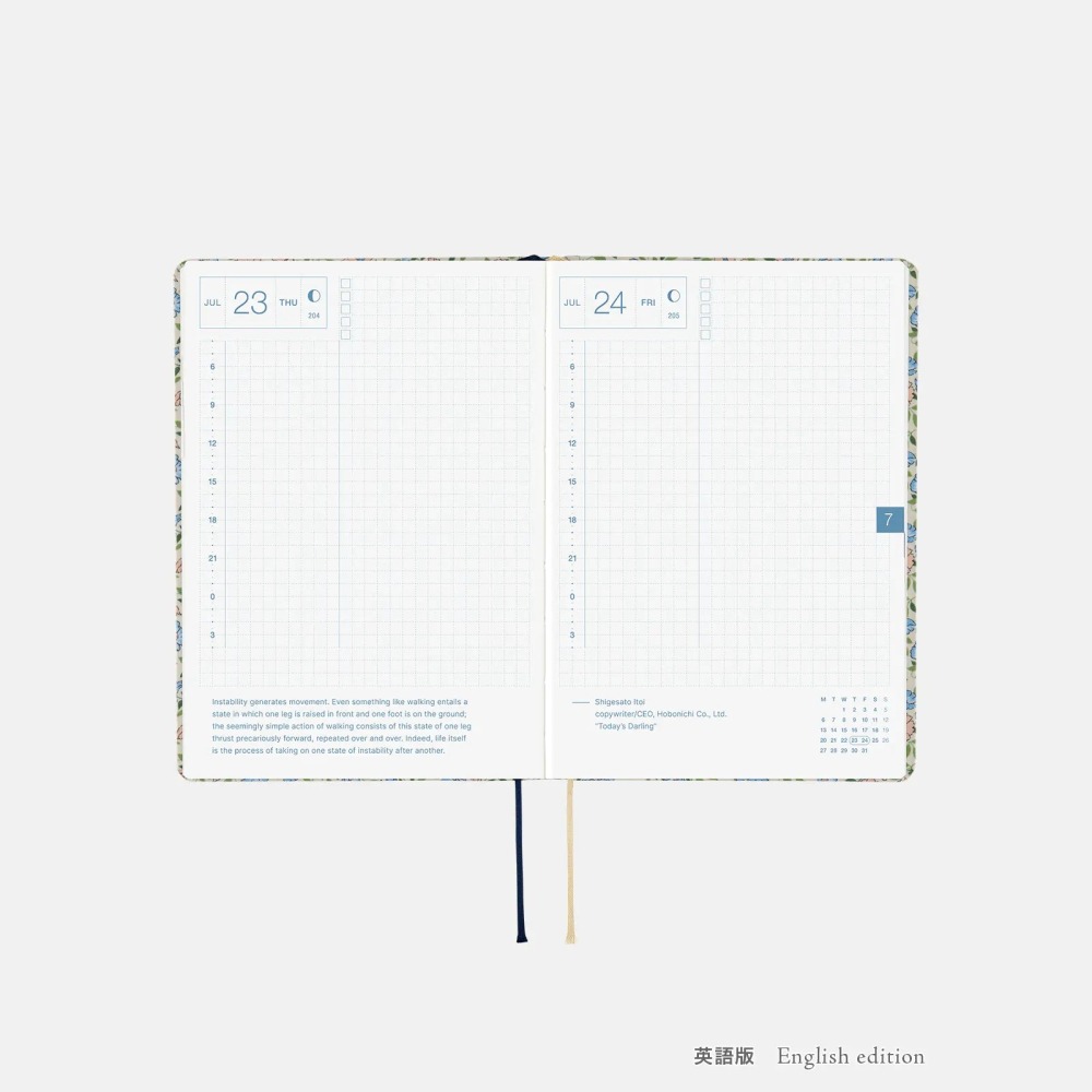 【預購】HOBO日2026年HON手帳書 A6文庫本 Sasha Kiora 英國Liberty Fabrics 日/英-細節圖10