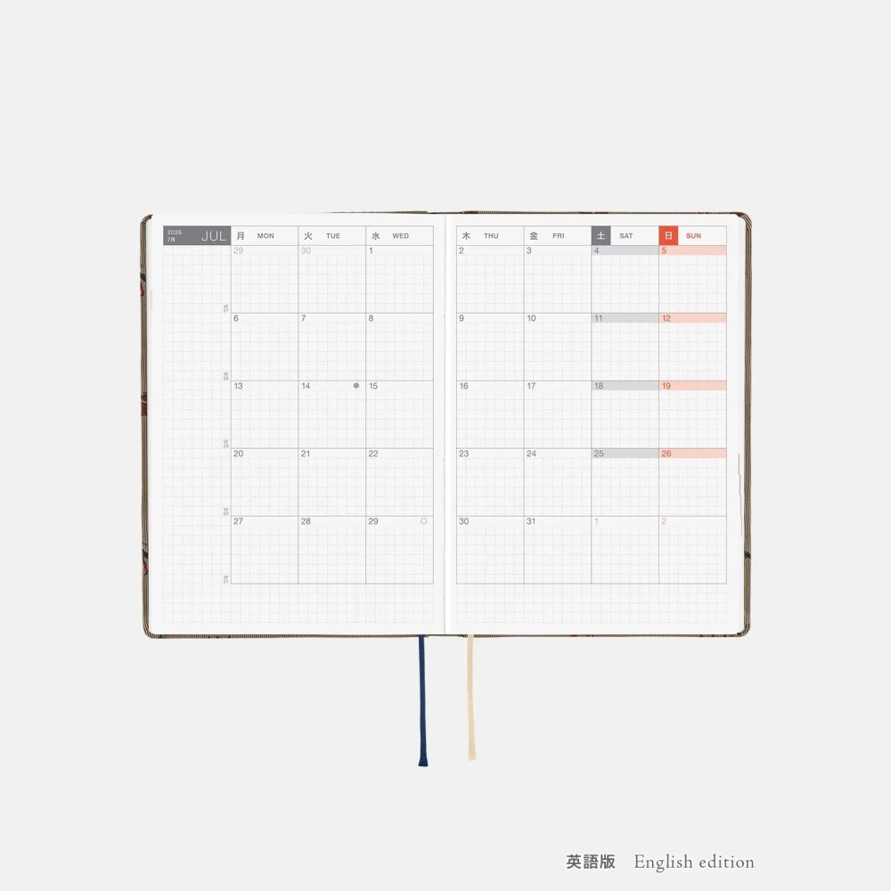 【預購】HOBO日2026年HON手帳書 A6文庫本 奔馳的馬群 領帶花紋系列 日文/英文版 Horses-細節圖8