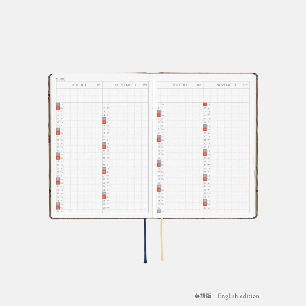 【預購】HOBO日2026年HON手帳書 A6文庫本 奔馳的馬群 領帶花紋系列 日文/英文版 Horses-細節圖10