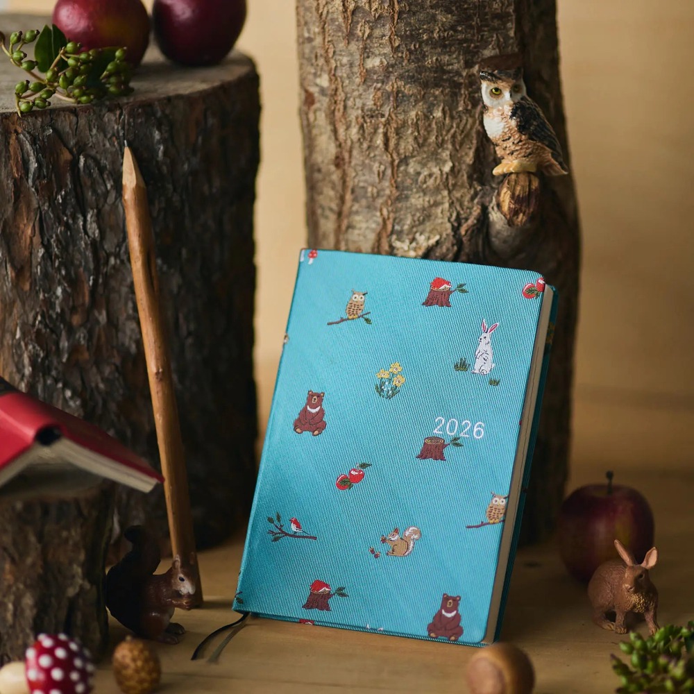 【預購】HOBO日2026年HON手帳書 A6文庫本 In the Forest 領帶花紋系列 日文/英文版-細節圖2