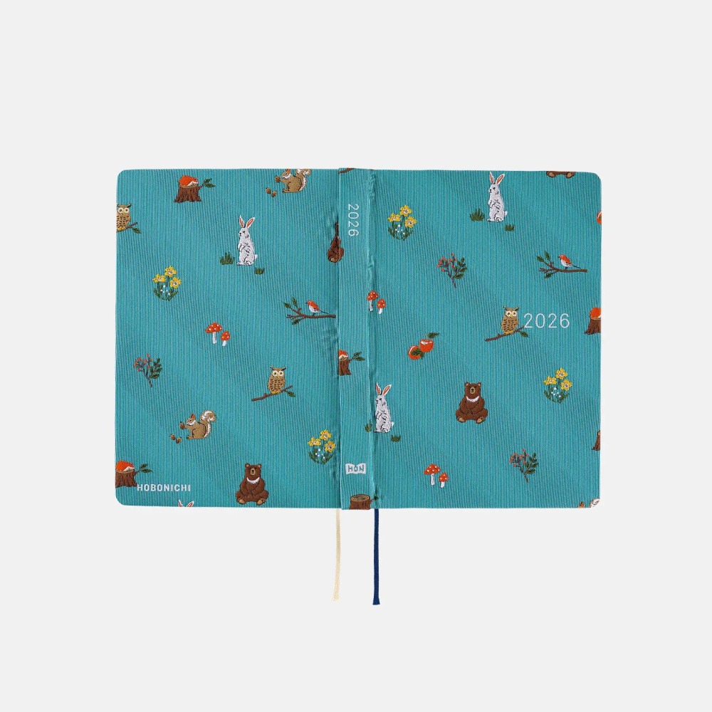 【預購】HOBO日2026年HON手帳書 A6文庫本 In the Forest 領帶花紋系列 日文/英文版-細節圖5