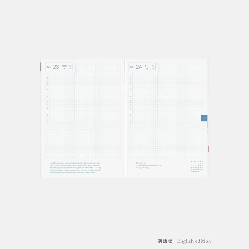 【預購】HOBO日2026年HON手帳書 A5大本 黑色格紋 PAPER系列 日文/英文版 贈三色筆機器人筆鎮透明墊板-細節圖10