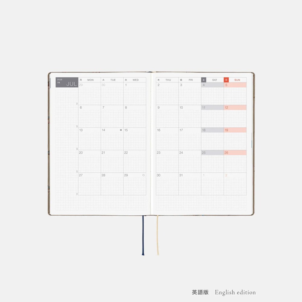 【預購】HOBO日2026年HON手帳書 A5大本 奔馳的馬群 領帶花紋系列 日文/英文版 Horses-細節圖8