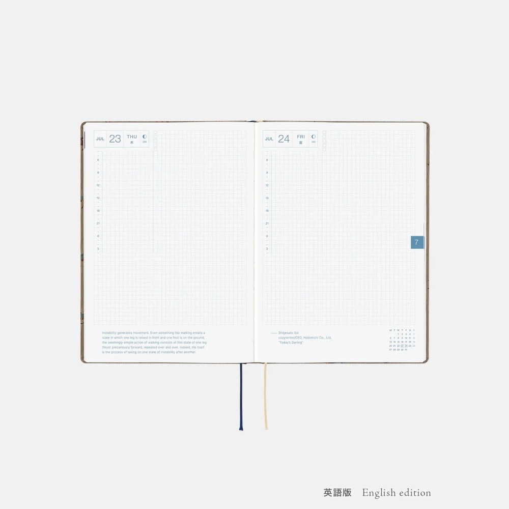 【預購】HOBO日2026年HON手帳書 A5大本 奔馳的馬群 領帶花紋系列 日文/英文版 Horses-細節圖9