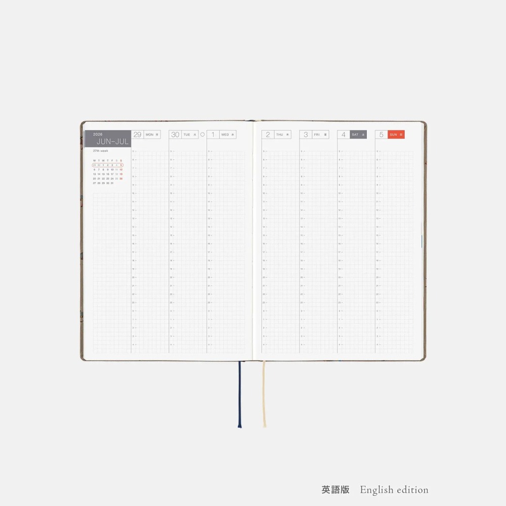 【預購】HOBO日2026年HON手帳書 A5大本 奔馳的馬群 領帶花紋系列 日文/英文版 Horses-細節圖11