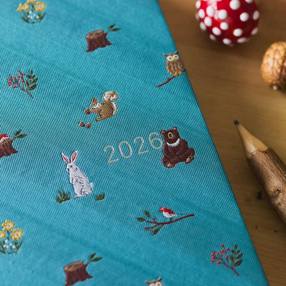 【預購】HOBO日2026年HON手帳書 A5大本 In the Forest 領帶花紋系列 日文/英文版-細節圖3