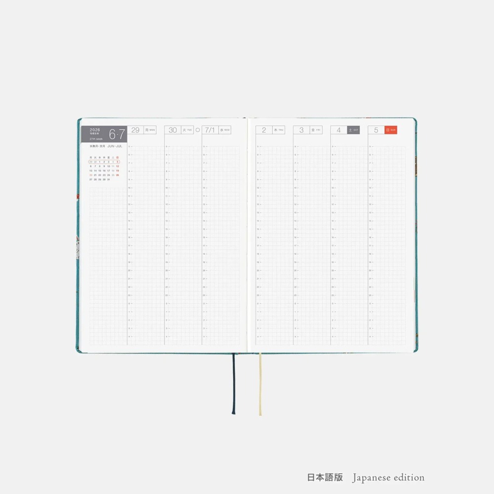 【預購】HOBO日2026年HON手帳書 A5大本 In the Forest 領帶花紋系列 日文/英文版-細節圖7
