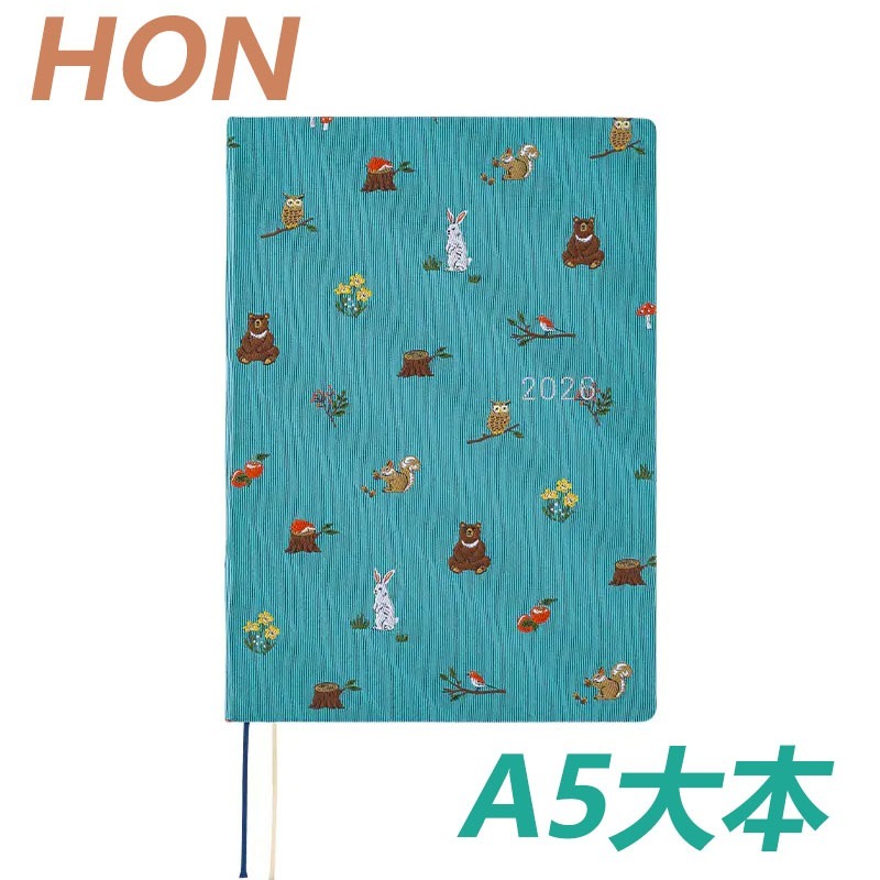【預購】HOBO日2026年HON手帳書 A5大本 In the Forest 領帶花紋系列 日文/英文版-規格圖11