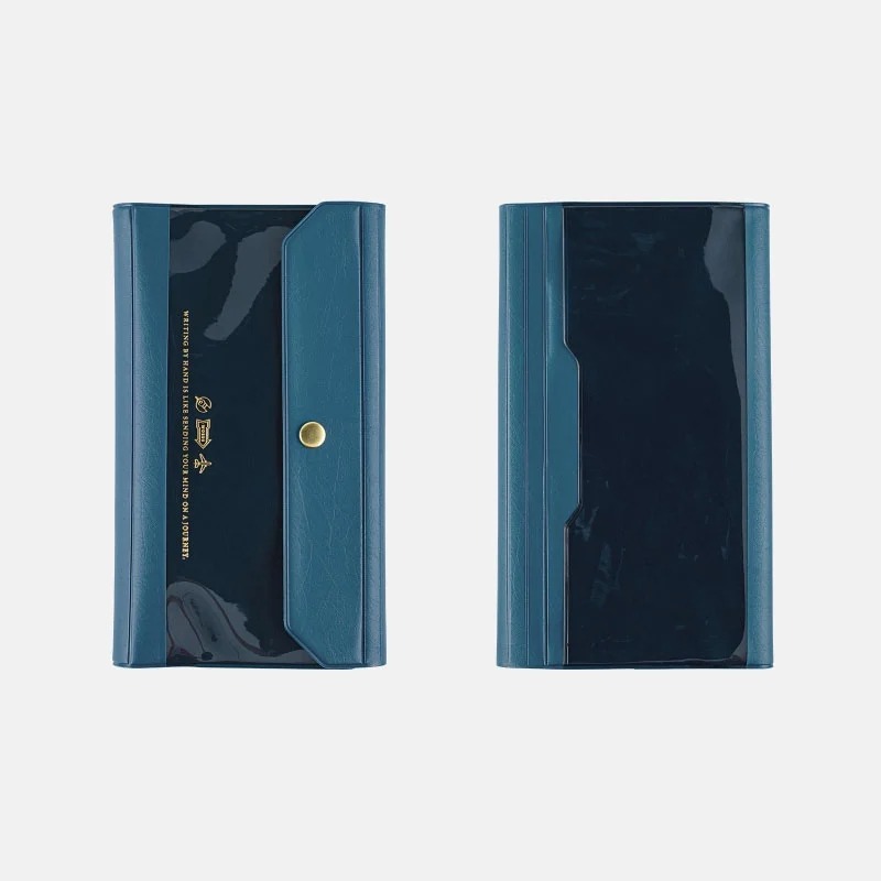 【預購】HOBO日Weeks收納包 aileron 海軍藍 深藍 PVC 三折式 週手帳 書衣 書皮 NAVY-細節圖5