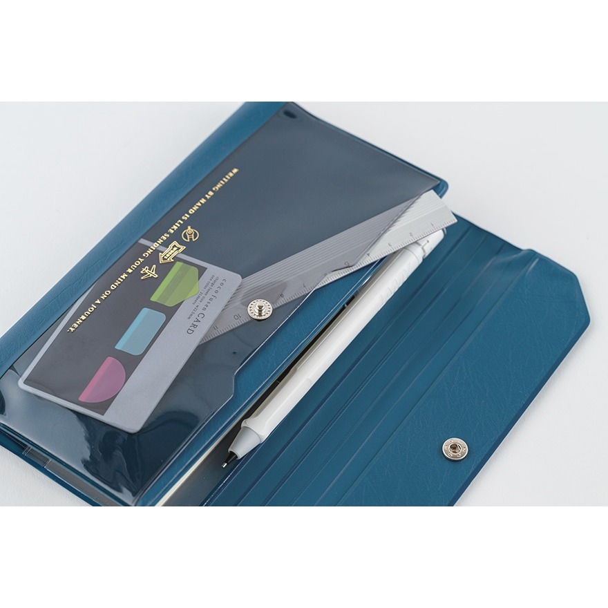 【預購】HOBO日Weeks收納包 aileron 海軍藍 深藍 PVC 三折式 週手帳 書衣 書皮 NAVY-細節圖9