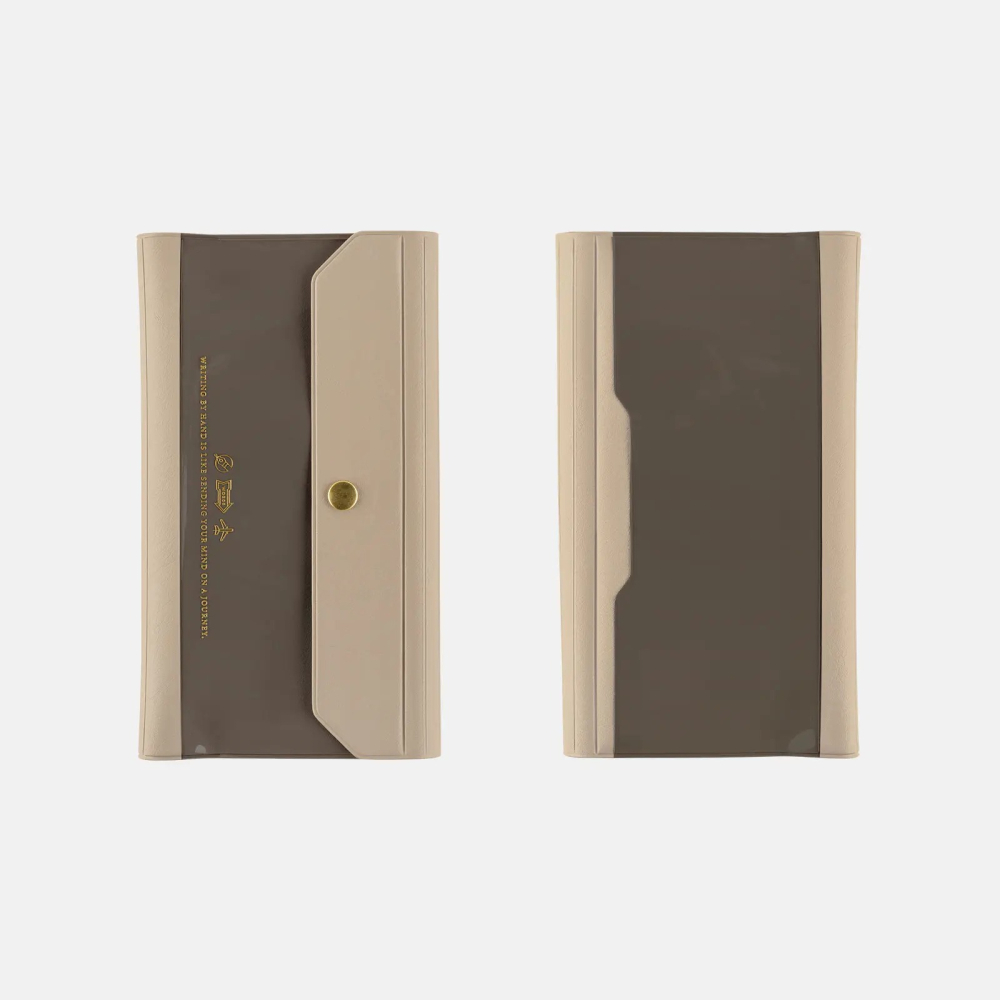 【預購】HOBO日Weeks收納包 aileron 海軍藍 灰色 PVC 三折式 週手帳 書衣 書皮 副翼 Gray-細節圖5