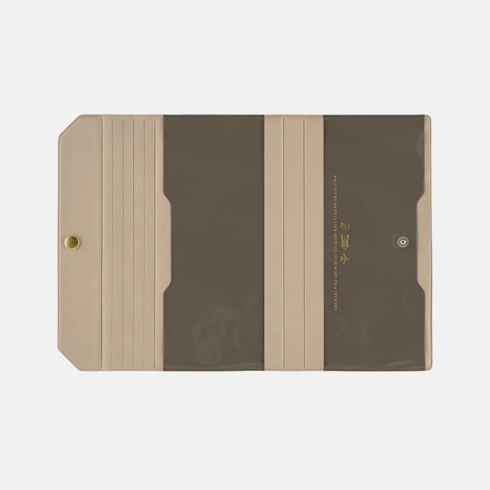 【預購】HOBO日Weeks收納包 aileron 海軍藍 灰色 PVC 三折式 週手帳 書衣 書皮 副翼 Gray-細節圖6