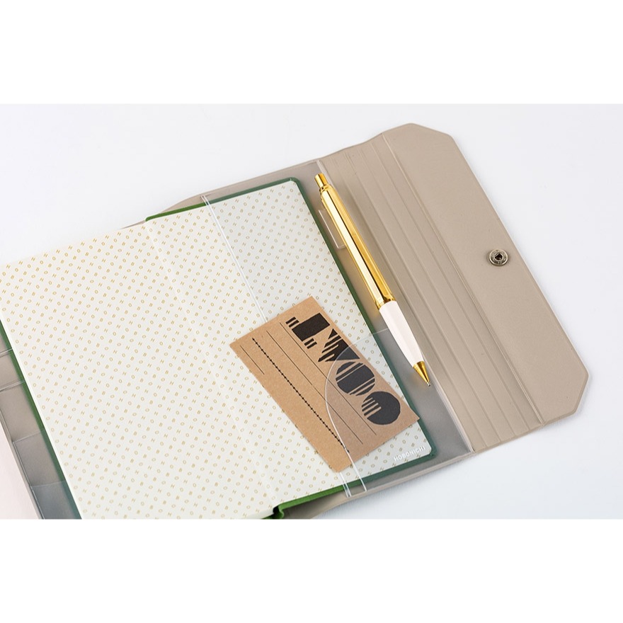 【預購】HOBO日Weeks收納包 aileron 海軍藍 灰色 PVC 三折式 週手帳 書衣 書皮 副翼 Gray-細節圖10