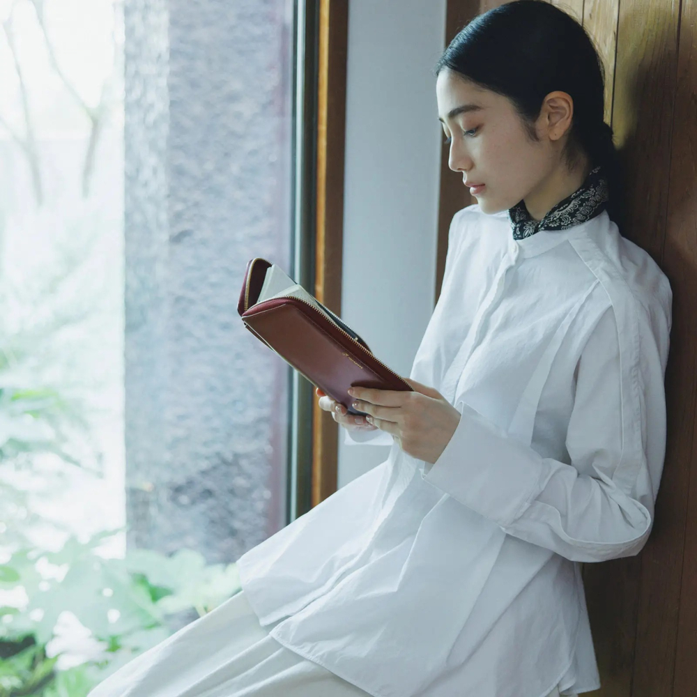 【預購】HOBO日Weeks收納包 amarone 葡萄酒紅 壓紋拉鍊包 PU合皮 週手帳書衣 Single Color-細節圖3