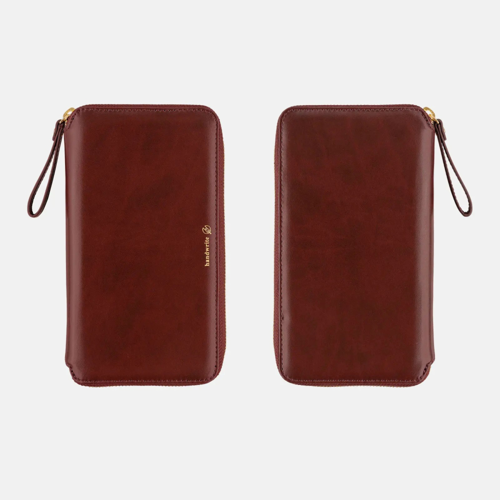 【預購】HOBO日Weeks收納包 amarone 葡萄酒紅 壓紋拉鍊包 PU合皮 週手帳書衣 Single Color-細節圖5