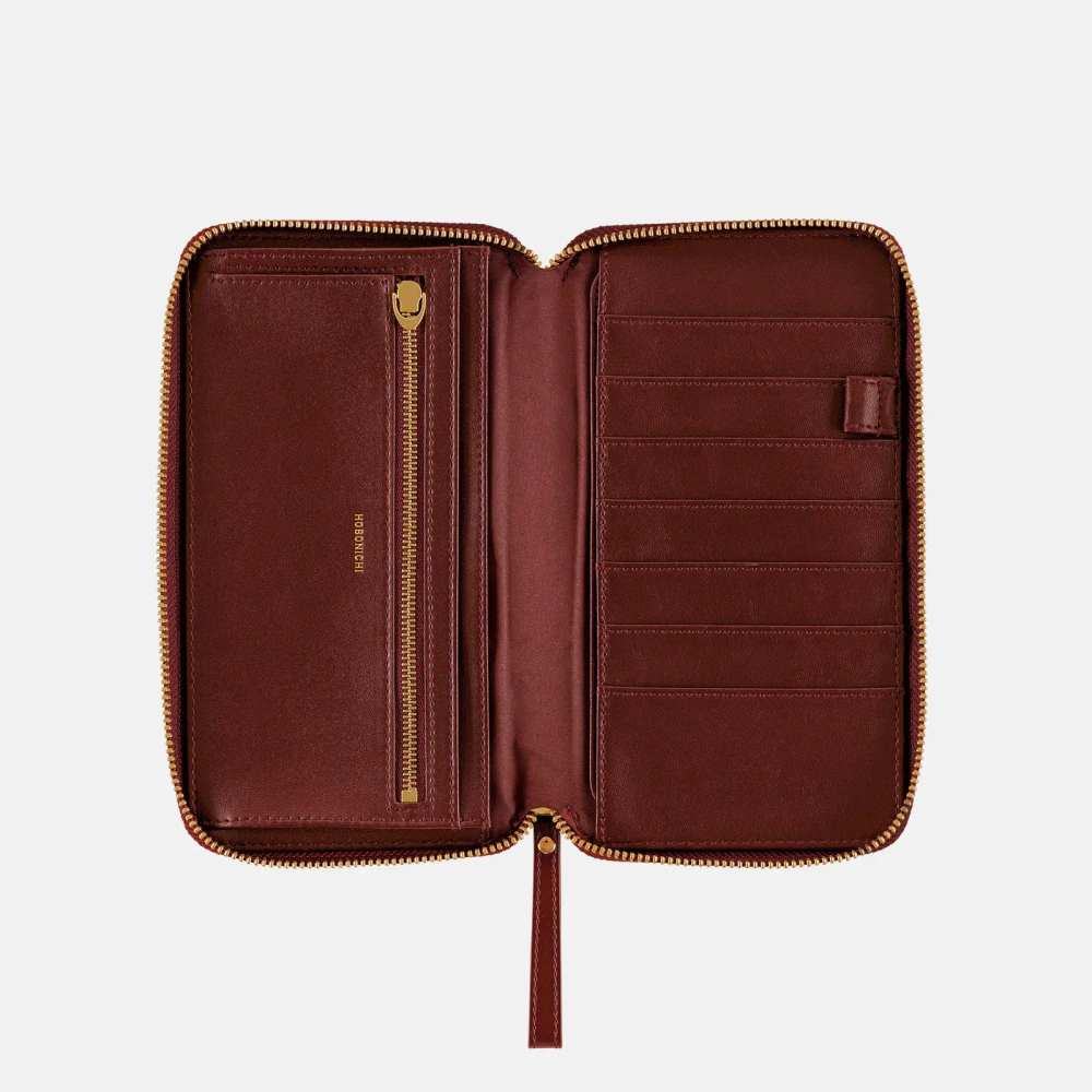 【預購】HOBO日Weeks收納包 amarone 葡萄酒紅 壓紋拉鍊包 PU合皮 週手帳書衣 Single Color-細節圖7