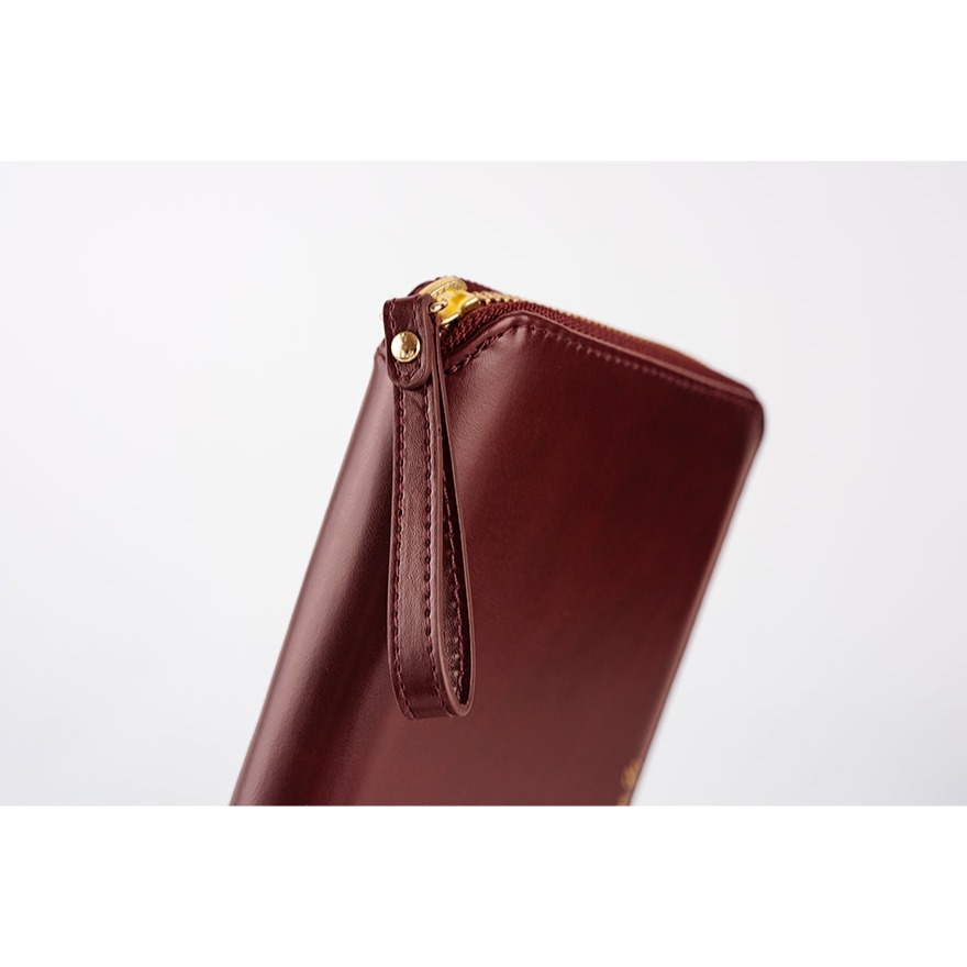 【預購】HOBO日Weeks收納包 amarone 葡萄酒紅 壓紋拉鍊包 PU合皮 週手帳書衣 Single Color-細節圖10