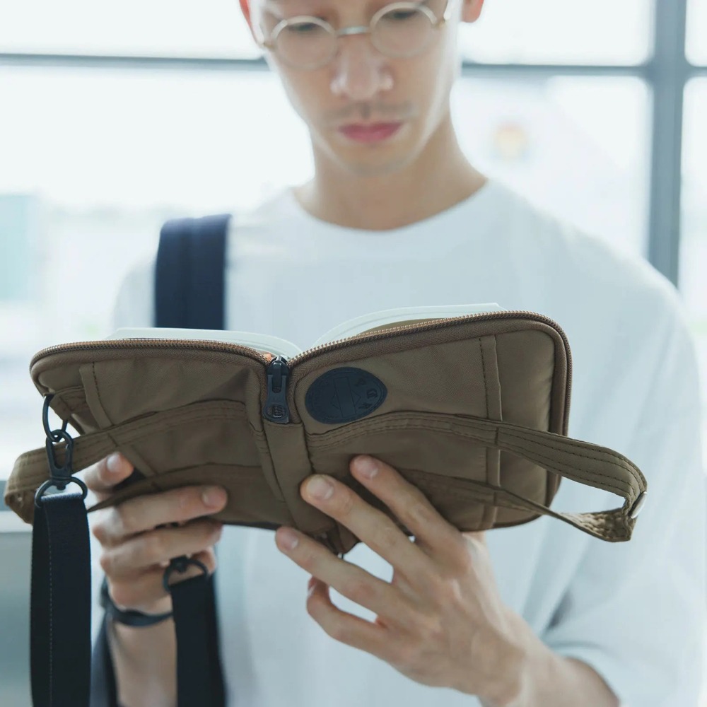 【預購】HOBO日手帳外皮 A6文庫本 POTR Stroll (淺棕色) 拉鍊包 PORTER 書皮書衣-細節圖4