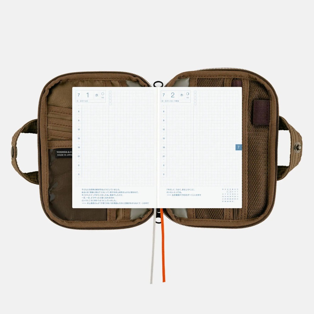 【預購】HOBO日手帳外皮 A6文庫本 POTR Stroll (淺棕色) 拉鍊包 PORTER 書皮書衣-細節圖9