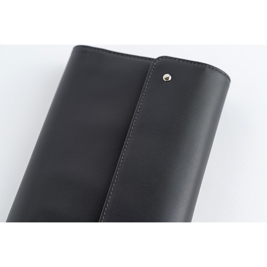 【預購】HOBO日手帳外皮 A6文庫本 Charcoal Gray 木炭灰 牛皮書衣 三折式書皮 Hobonichi-細節圖9