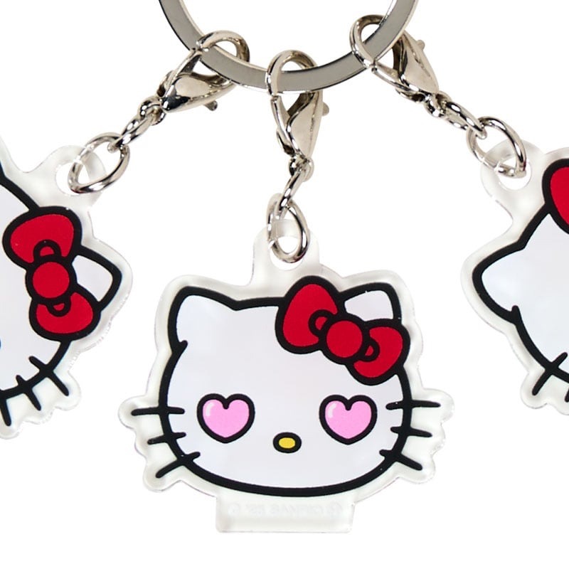 【現貨】日本三麗鷗 HELLO KITTY 四連壓克力鑰匙圈 (喜怒哀樂 表情包) SANRIO-細節圖3