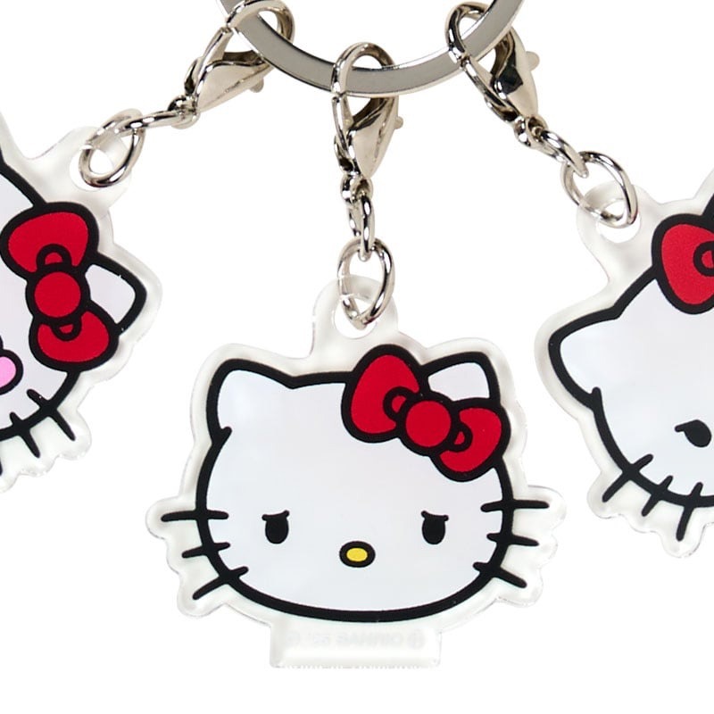 【現貨】日本三麗鷗 HELLO KITTY 四連壓克力鑰匙圈 (喜怒哀樂 表情包) SANRIO-細節圖4