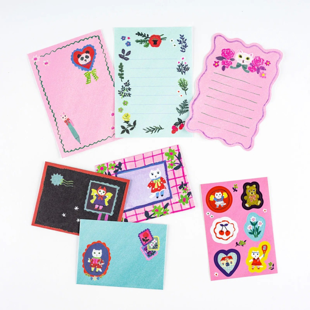 【現貨】HOBO日手帳週邊 北岸由美 白貓迷你信紙信封組 HOBONICHI-細節圖2