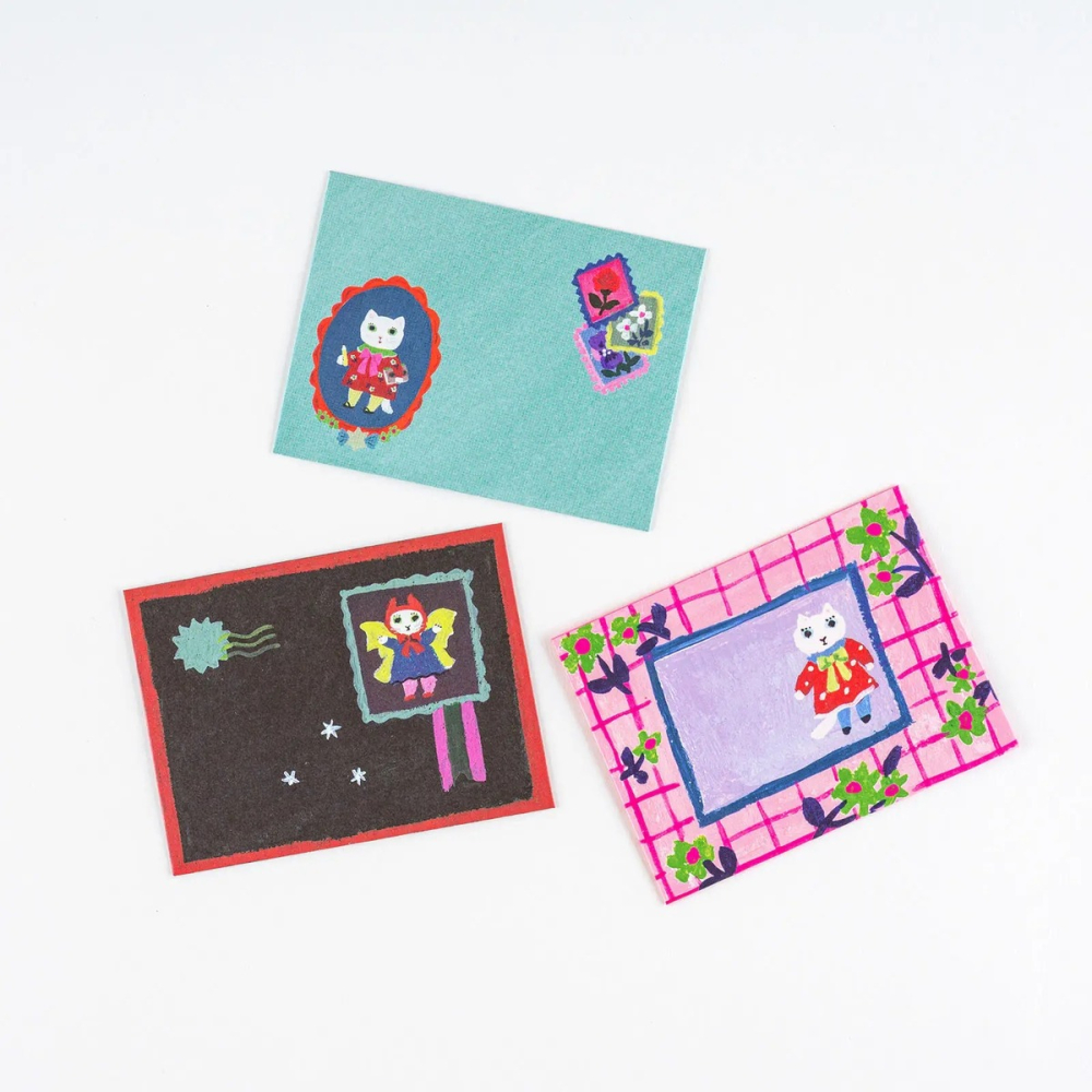 【現貨】HOBO日手帳週邊 北岸由美 白貓迷你信紙信封組 HOBONICHI-細節圖4