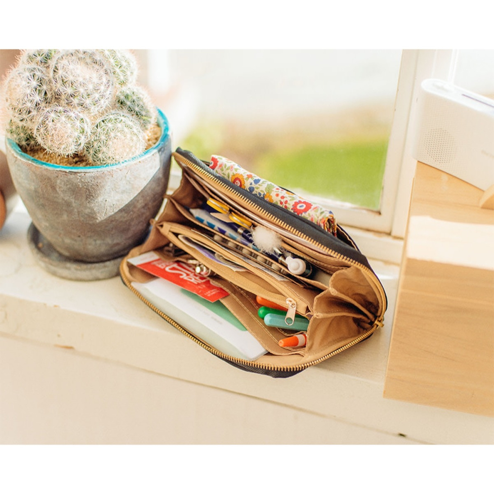 【預購】HOBO日隨身收納包 高野口パイル Pink Sparkle (姐姐版) 多隔間拉鍊包 抽屜包 姊姊包-細節圖9