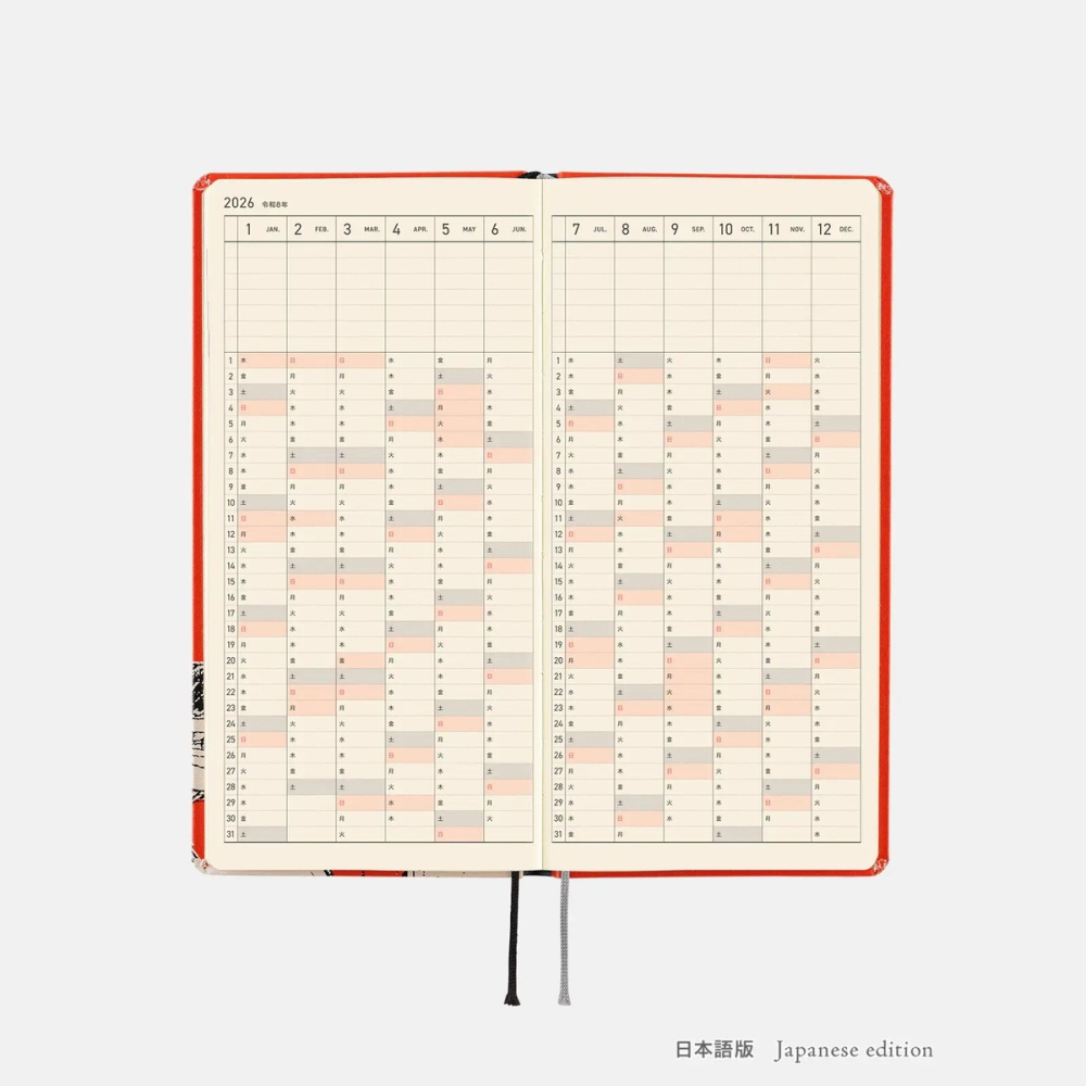 【預購】HOBO日2026年Weeks週手帳 草帽魯夫 RED 海賊王航海王 日文/英文版 ONE PIECE-細節圖8