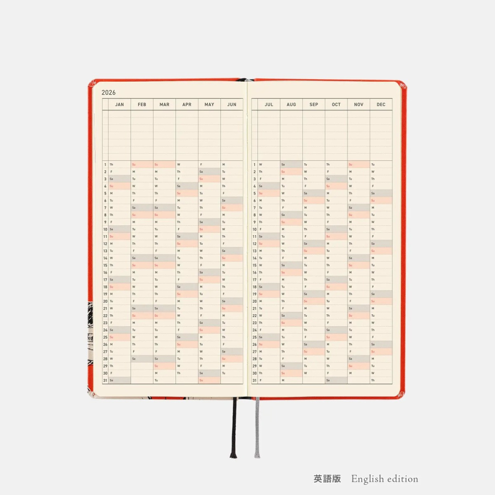 【預購】HOBO日2026年Weeks週手帳 草帽魯夫 RED 海賊王航海王 日文/英文版 ONE PIECE-細節圖11