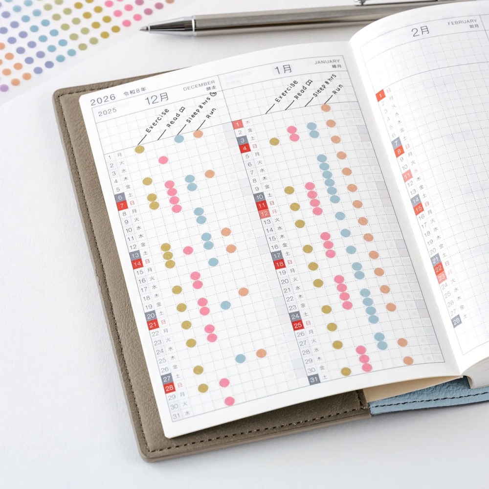 【現貨】HOBO日手帳貼紙 TSUKI no IRO 透視圓點貼紙 月份代表色 手帳週邊 HOBONICHI-細節圖3