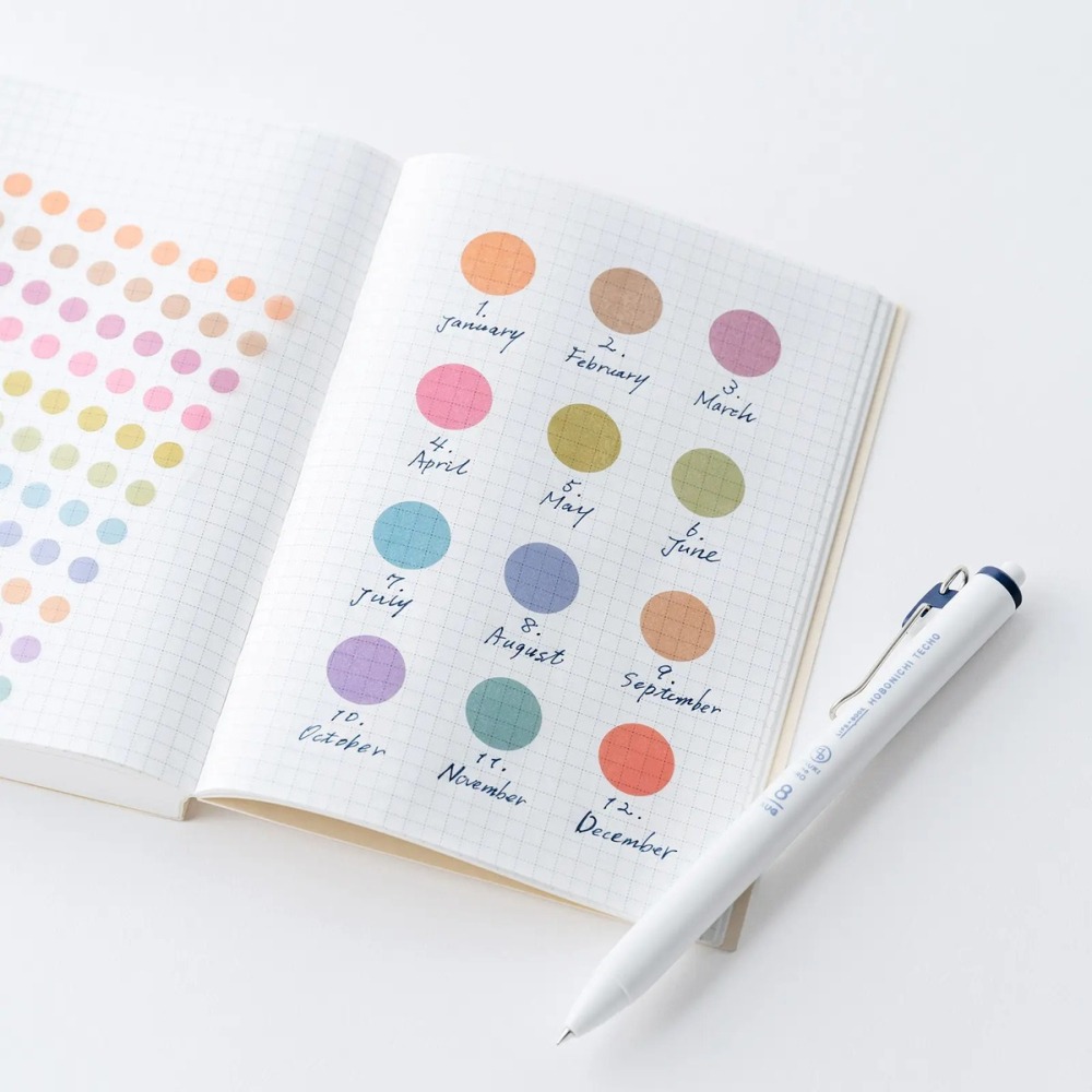 【現貨】HOBO日手帳貼紙 TSUKI no IRO 透視圓點貼紙 月份代表色 手帳週邊 HOBONICHI-細節圖8