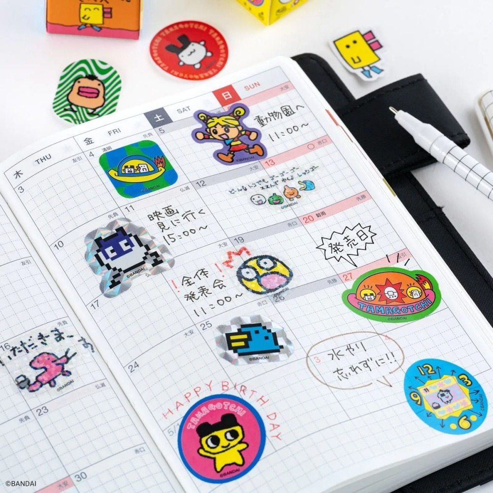 【現貨】HOBO日手帳貼紙 tamagotchi 塔麻可吉 電子雞 寵物蛋 15張貼紙 x 3盒-細節圖6