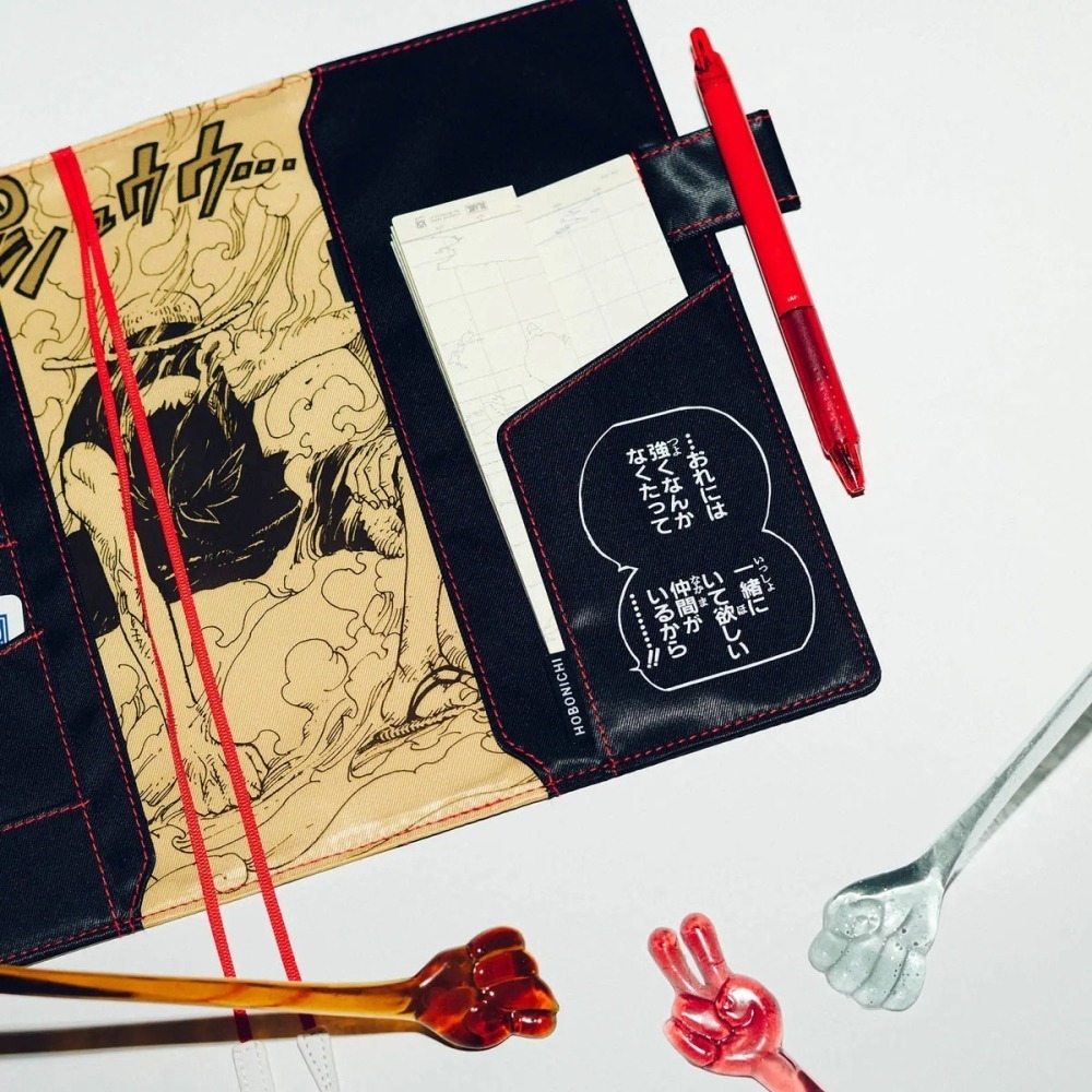 【現貨】HOBO日手帳外皮 A5大本 ONE PIECE 草帽魯夫 BLACK 海賊王 航海王 黑色 書皮書衣-細節圖4