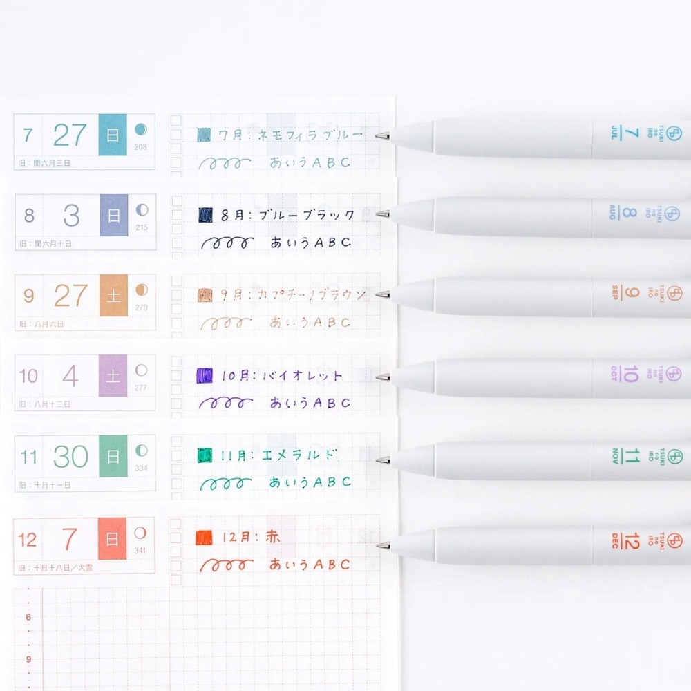 【現貨】HOBO日手帳週邊 TSUKI no IRO 月之色 Uni-ball one 圓珠筆0.38 六入共2款-細節圖5