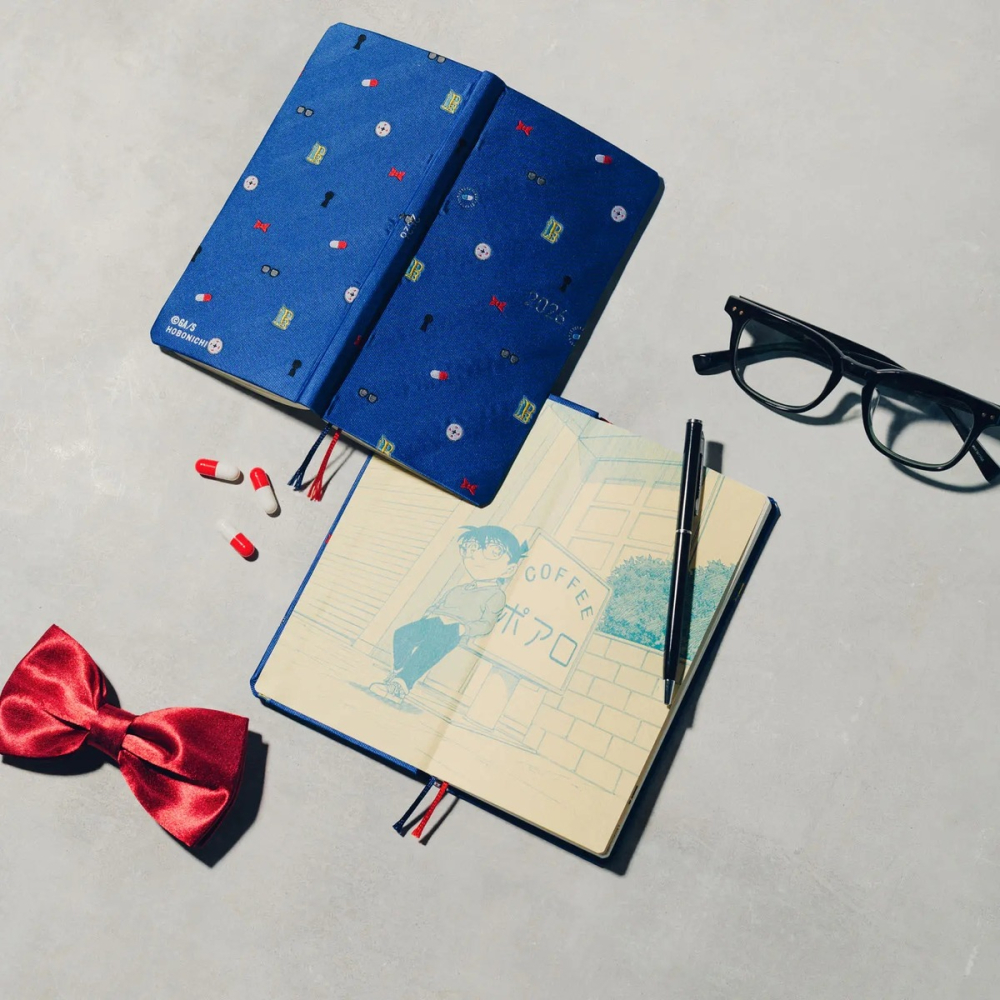 【現貨】春季版 HOBO日2026年Weeks週手帳 柯南主題款 領帶布料 藍色西裝外套-細節圖4