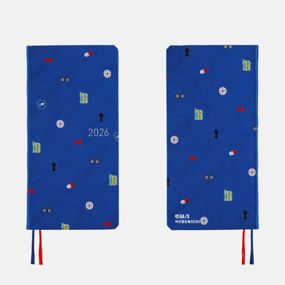【現貨】春季版 HOBO日2026年Weeks週手帳 柯南主題款 領帶布料 藍色西裝外套-細節圖6