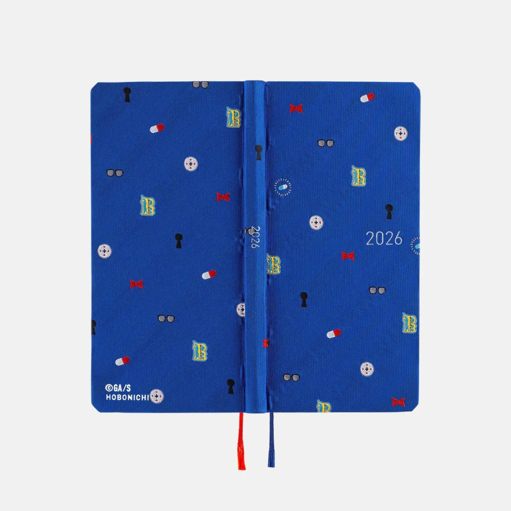 【現貨】春季版 HOBO日2026年Weeks週手帳 柯南主題款 領帶布料 藍色西裝外套-細節圖7