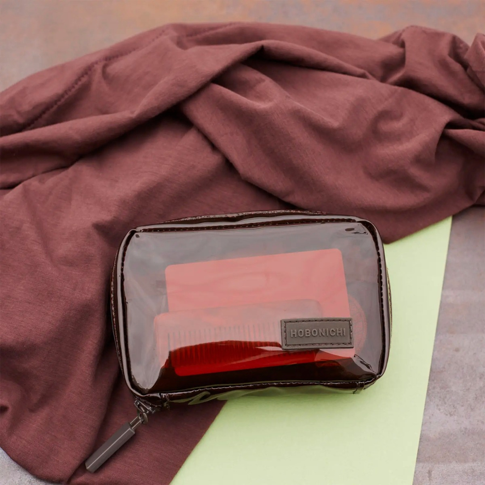 【現貨】HOBO日 收納包 (口袋版) 透明棕 零錢包 鑰匙包 PVC 手帳週邊-細節圖2
