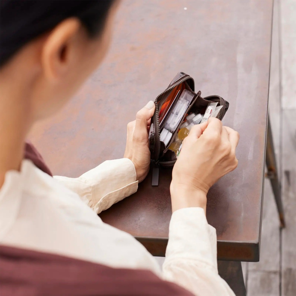 【現貨】HOBO日 收納包 (口袋版) 透明棕 零錢包 鑰匙包 PVC 手帳週邊-細節圖3