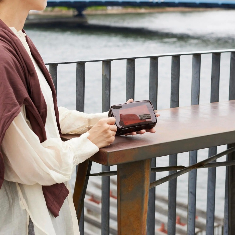 【現貨】HOBO日 收納包 (口袋版) 透明棕 零錢包 鑰匙包 PVC 手帳週邊 口袋包-細節圖4